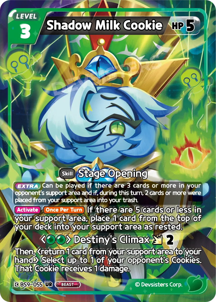 Shadow Milk Cookie BS9-055UR Ultra Rare CookieRun Braverse card