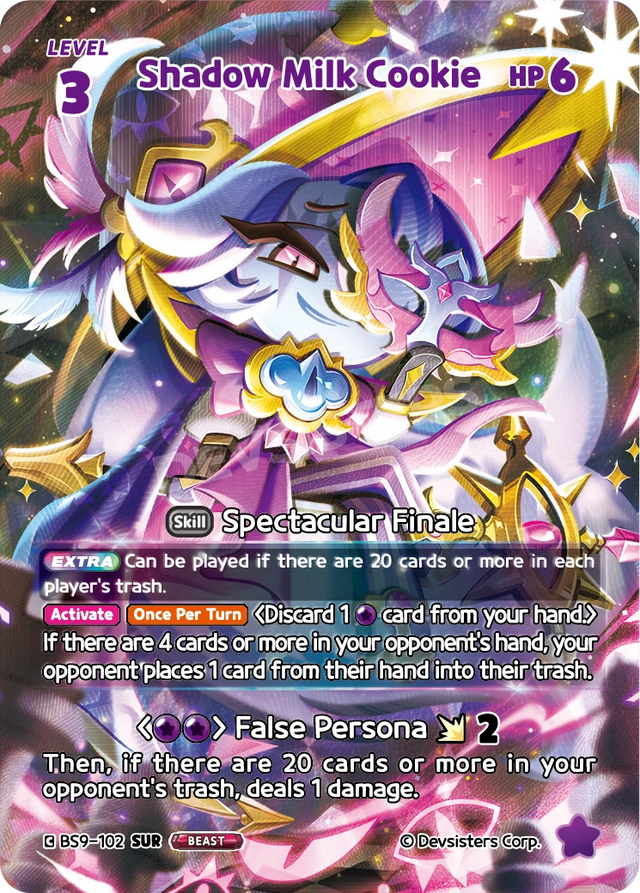 Shadow Milk Cookie BS9-102SUR Secret Ultra Rare CookieRun Braverse card