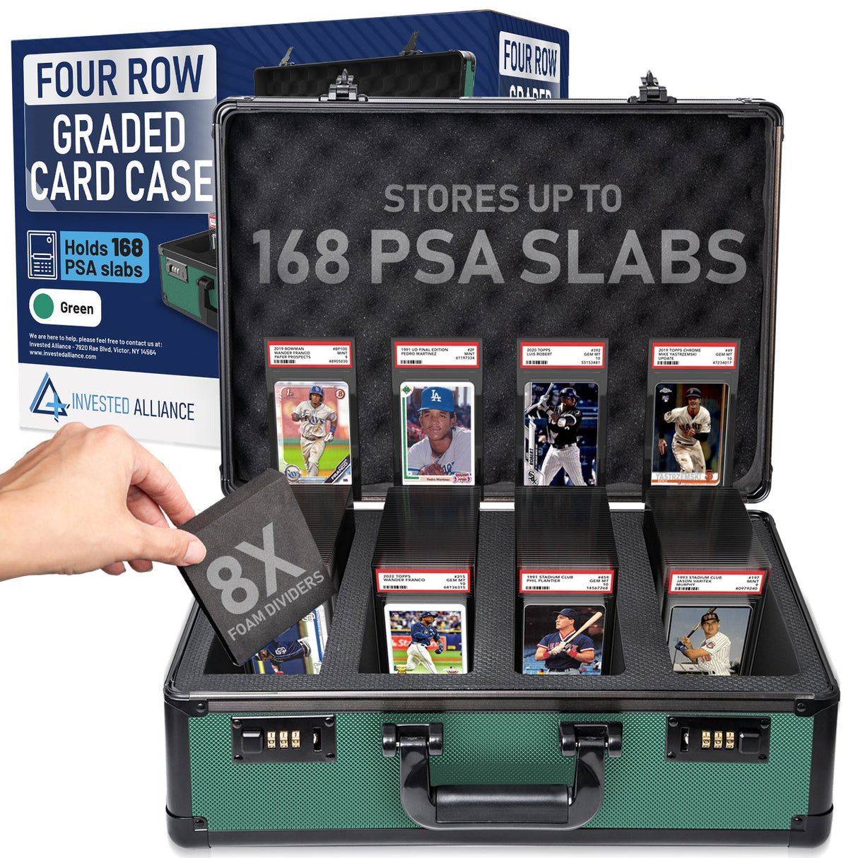 Graded Card Case 4 Row Green product image