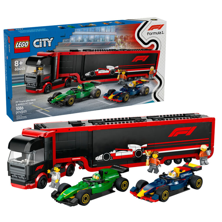 F1 Truck w/ RB20 & AMR24 F1 Cars