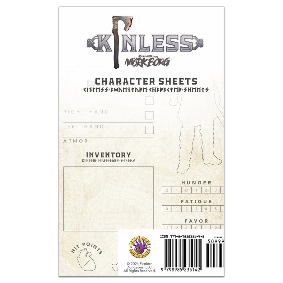 Kinless Character Sheets