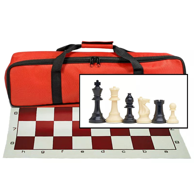 Tournament Chess Set with Red Bag - 3.75 Inch King