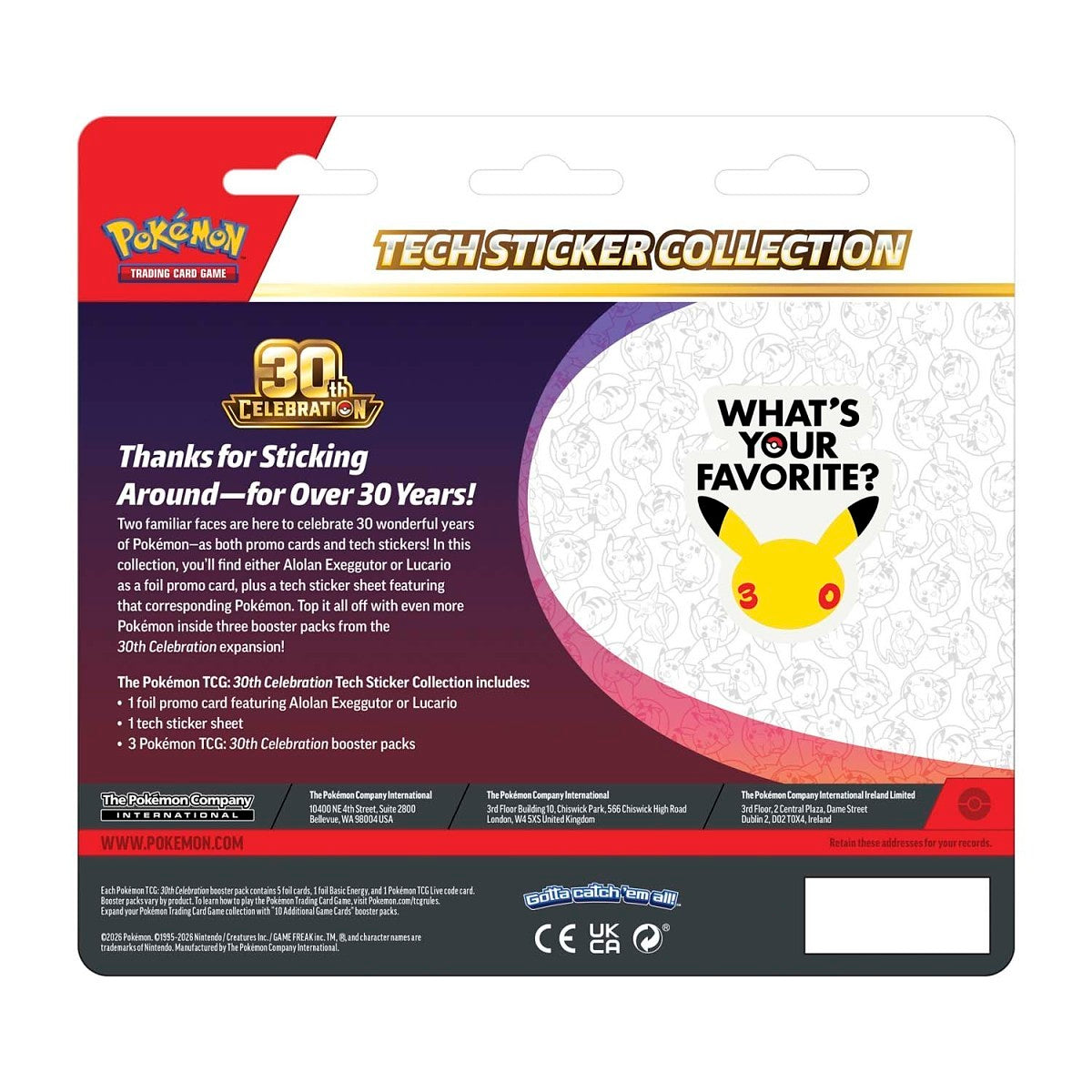 (Preorder) 30th Celebration Tech Sticker Collection (Lucario)