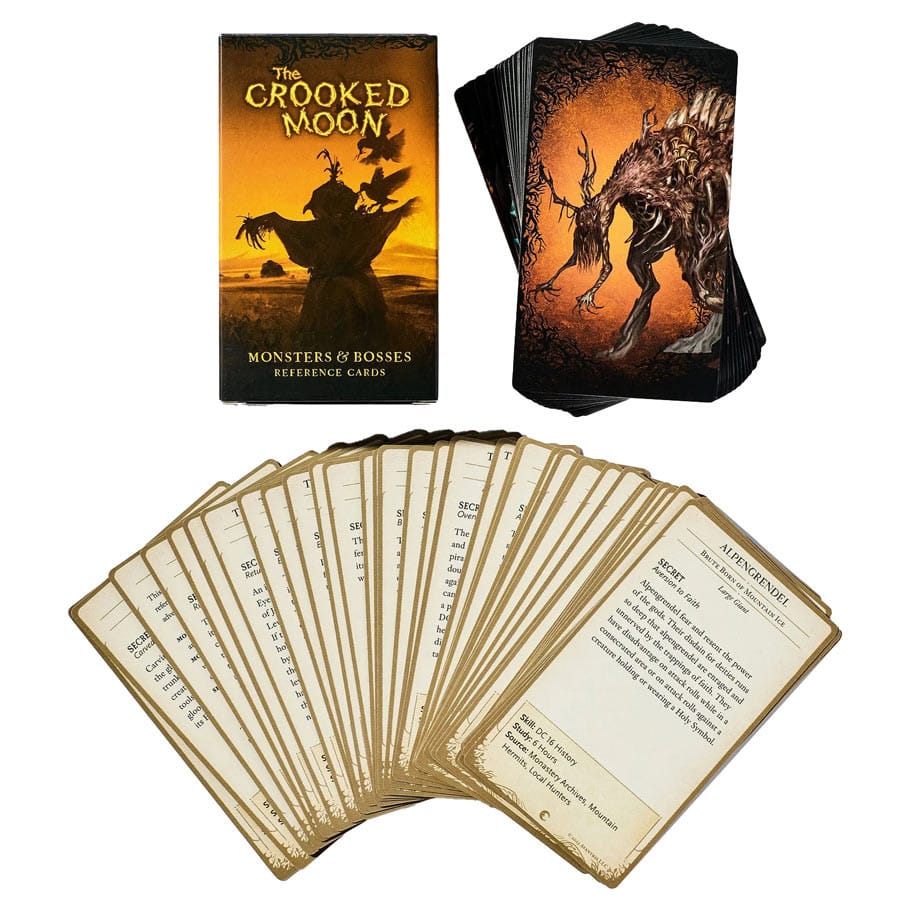The Crooked Moon: Monsters & Bosses Reference Deck