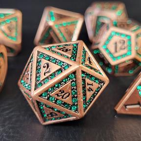 Burnished Emerald 7-Piece Metal Dice Set product image