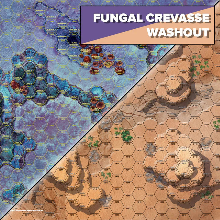 Battletech Alien Worlds - Fungal Crevasse/Washout Battle Mat