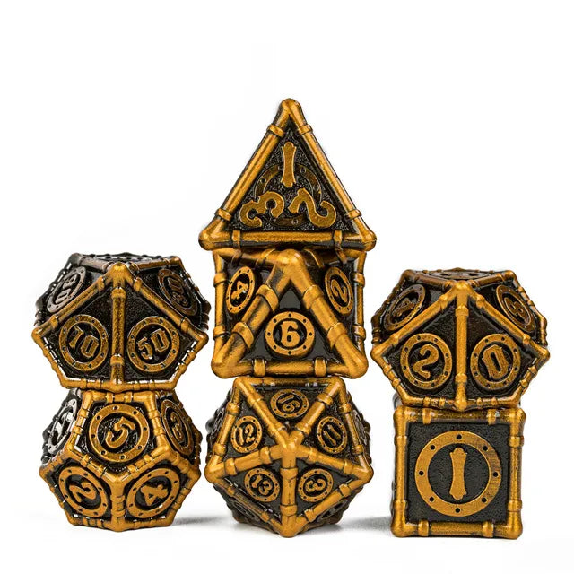 Ancient Steampunk Copper 7pc Dice