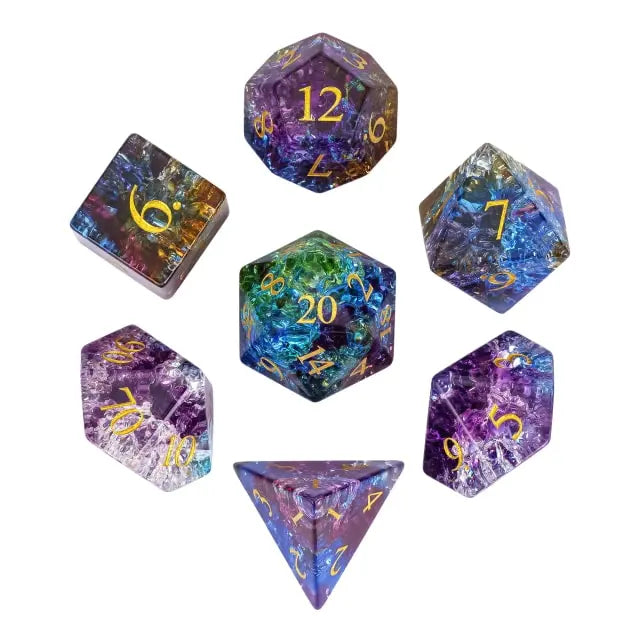 Rainbow Burst Lightning 7-Piece Dice