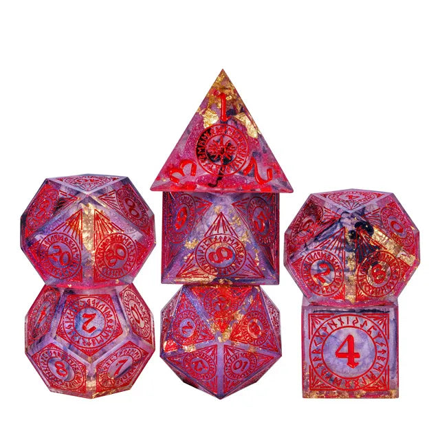 Handmade Magic Circle Dice RED