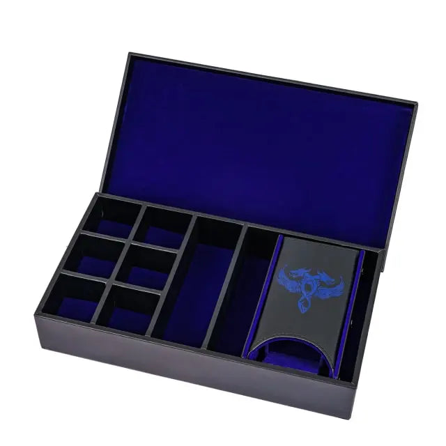 Leather Dice Tower/Storage Blue
