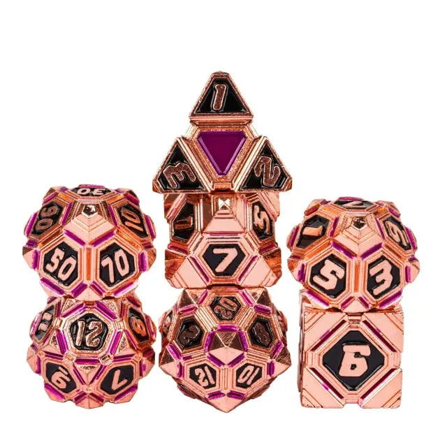 7pc Colorful UFO Dice Copper