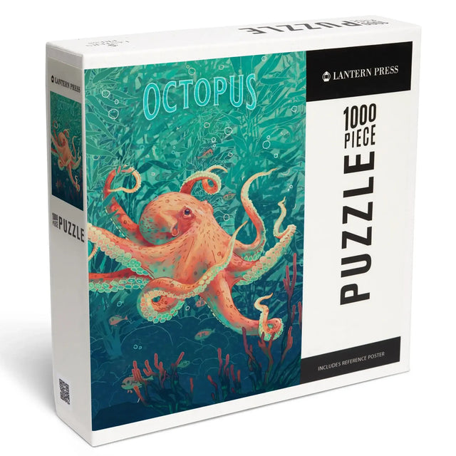 Octopus Paper Mosaic 1000-Piece Puzzle (Lantern Press / Faire Games) product image