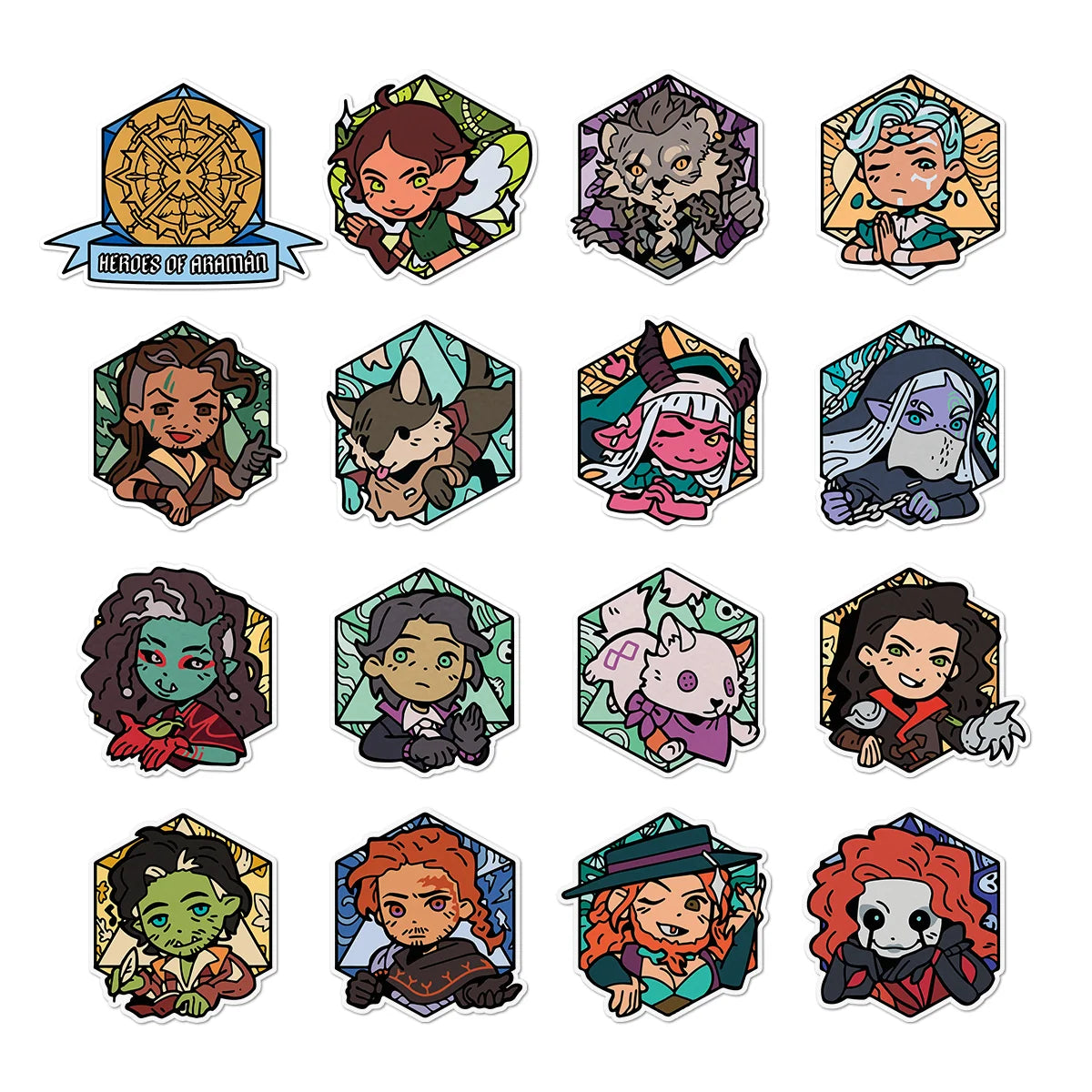 Heroes of Aramán Chibi Sticker Set