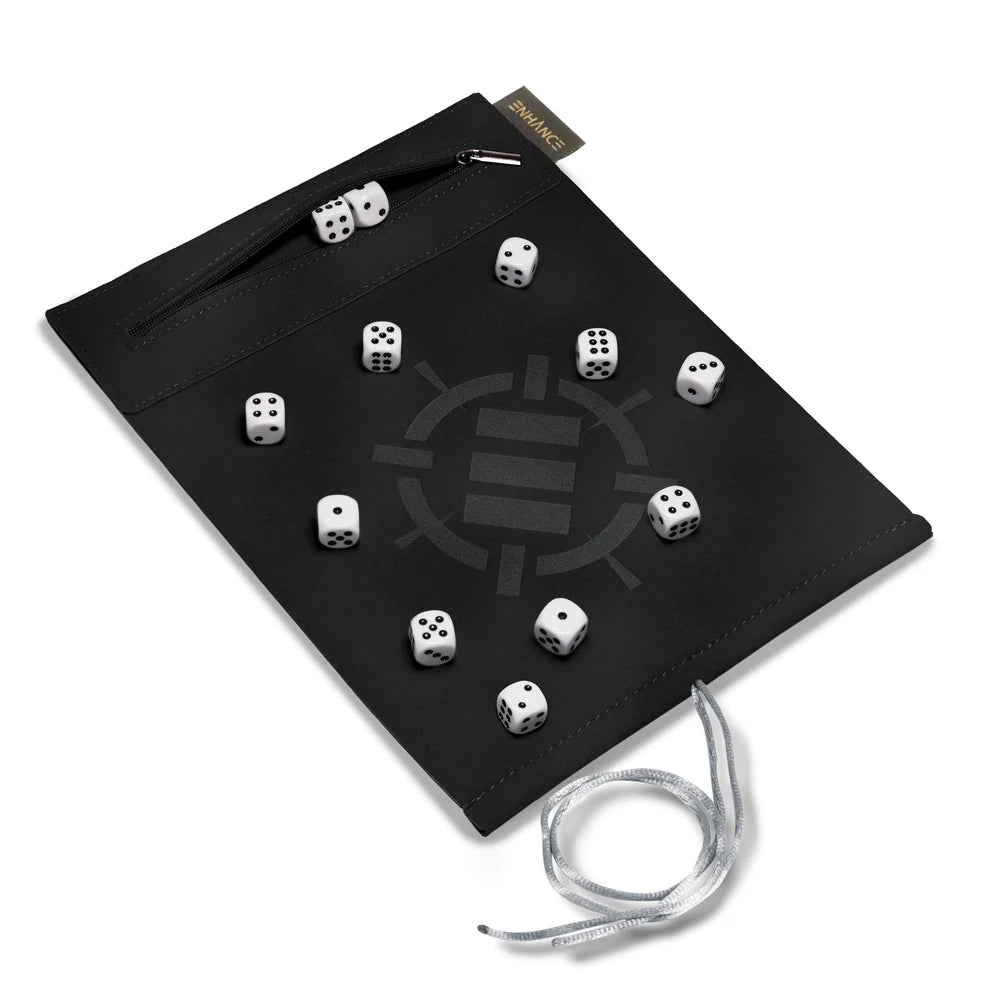 Acrylic Dice Set & Rolling Mat White