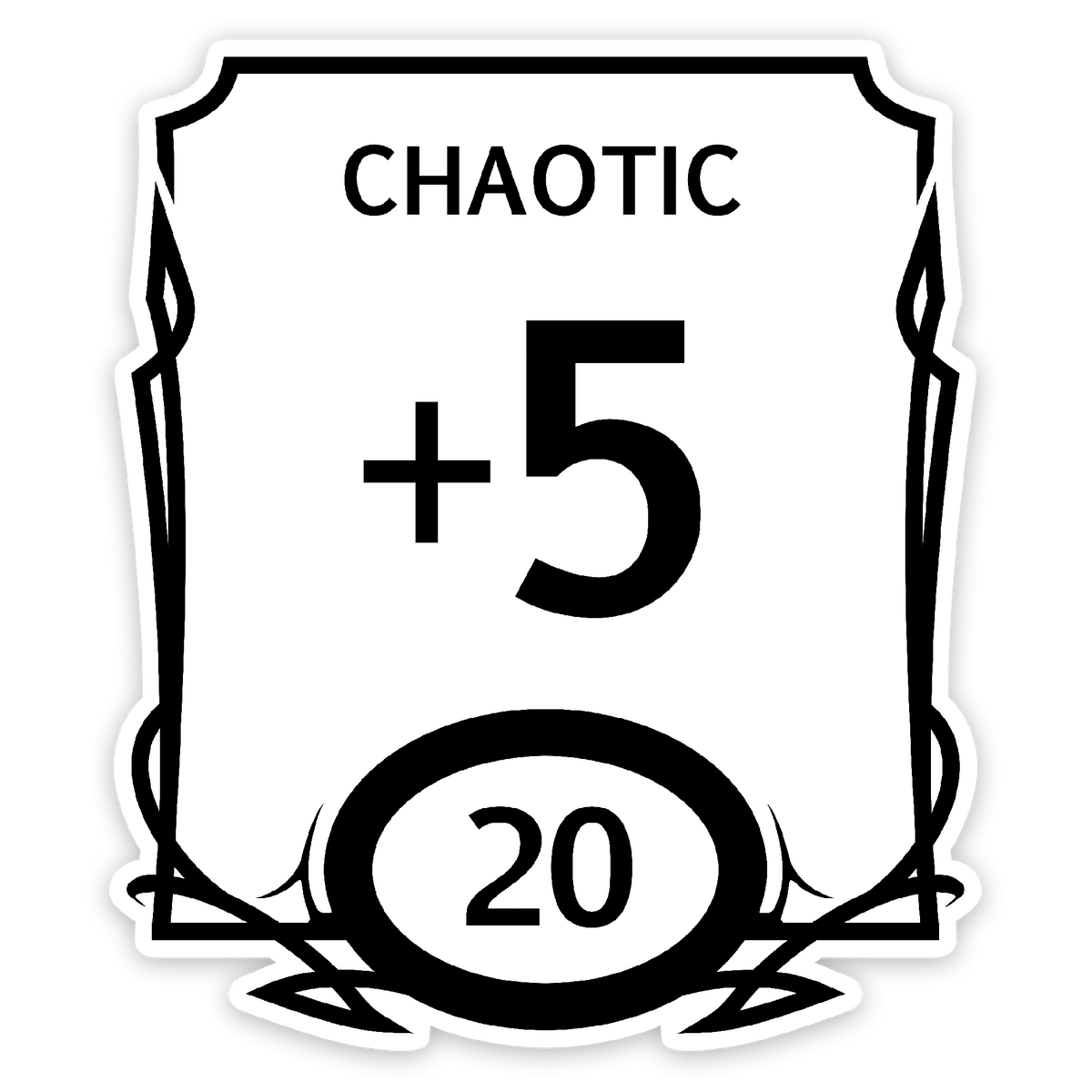 Chaotic Stat Block Waterproof Die Cut Vinyl Sticker product image