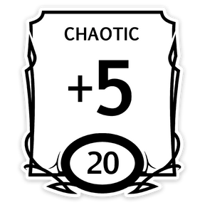 Chaotic Stat Block Waterproof Die Cut Vinyl Sticker product image
