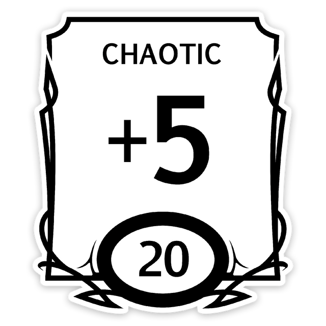 Chaotic Stat Block Waterproof Die Cut Vinyl Sticker product image