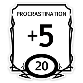 Procrastination Stat Block Waterproof Sticker product image