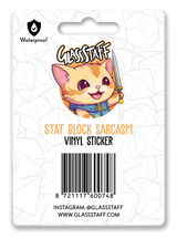 Sarcasm Stat Block Waterproof Sticker