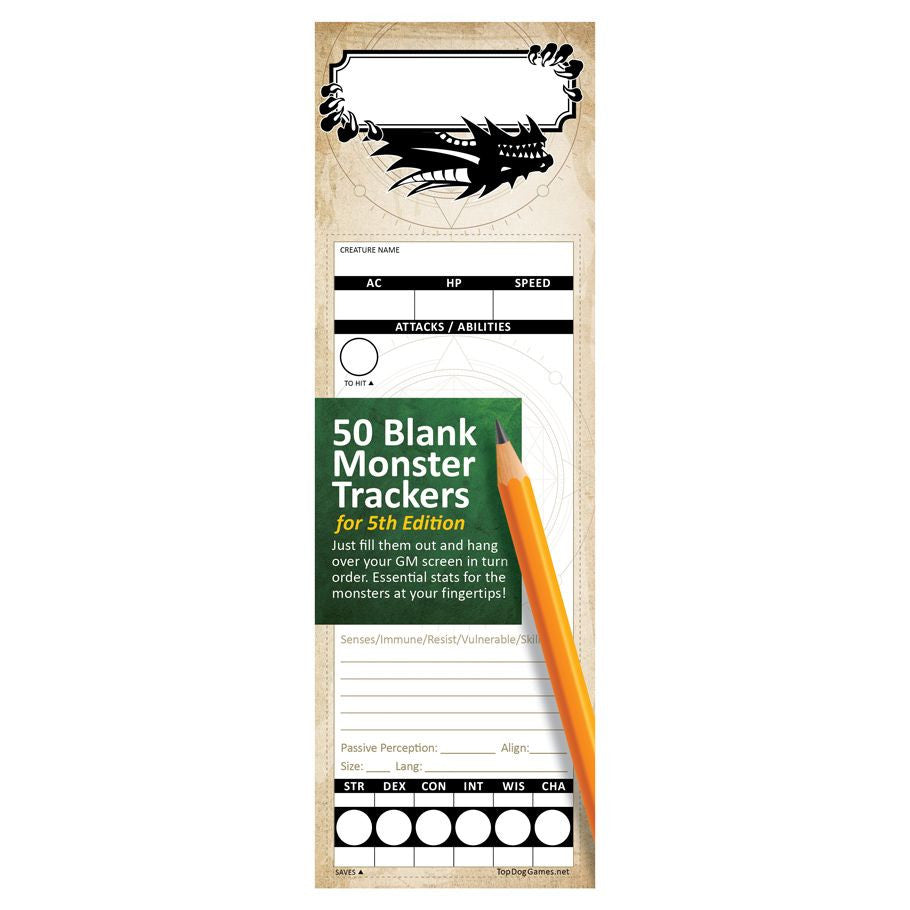 Stat Trackers: Blank Monster Trackers for D&D 5E/2024